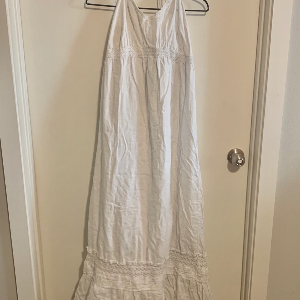 PLUS White Halter Maxi Dress